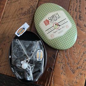 Rare Fossil songbird sterling silver necklace